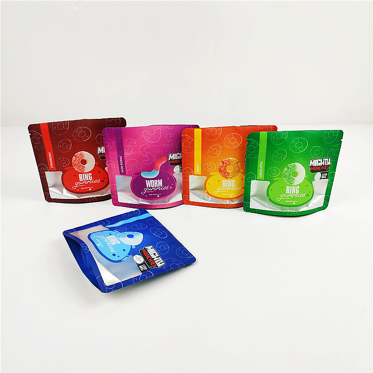 14g CBD SGS ถุงฟอยล์กันกลิ่น 80mic Gummy Mylar ถุงบรรจุภัณฑ์