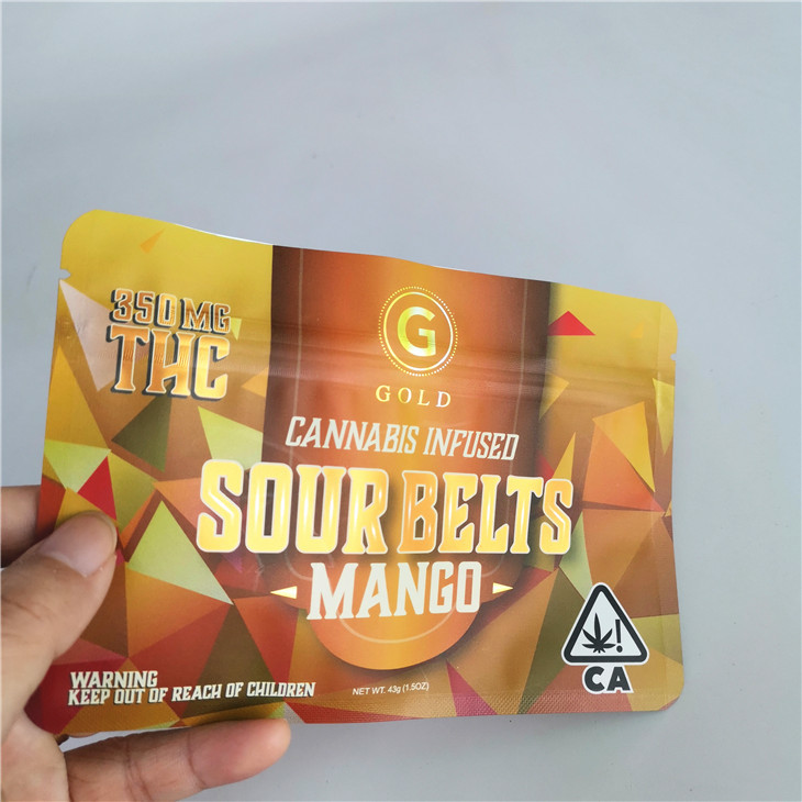 ถุง Mylar Ziplock ขนาด 4X6 นิ้วฟอยล์เรียงราย THC CBD Swiss Weeds