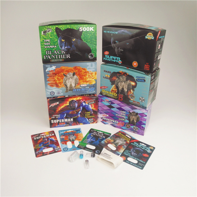 90mic Pills กระดาษการ์ด 3D Card Rhino 7 แคปซูลพลาสติก Blister Holographic