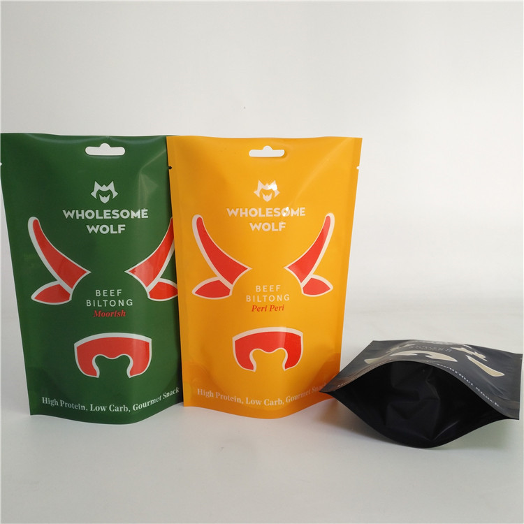 MOPP ถุง Mylar กันเด็ก Biltong เนื้อกระตุกบรรจุภัณฑ์ 110 ไมครอน