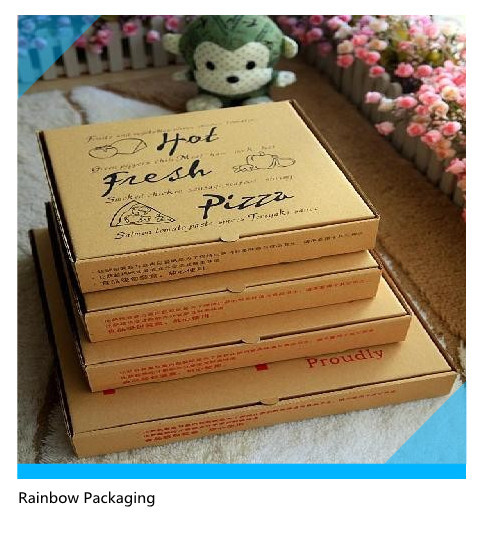 บรรจุภัณฑ์กล่องกระดาษพิซซ่าแบบพกพาพับเก็บได้พร้อมพื้นผิวการพิมพ์