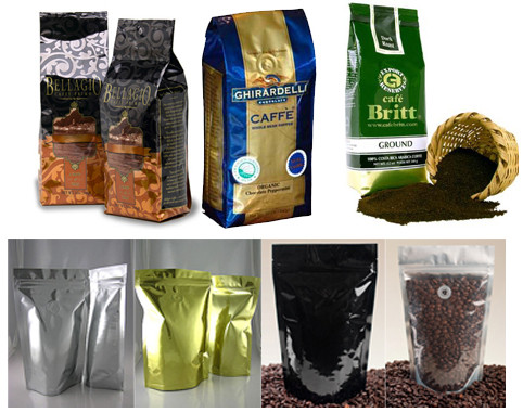 บรรจุภัณฑ์ถุงฟอยล์วาล์วกาแฟ PET / AL / PE ทนทานพร้อมรูแขวน