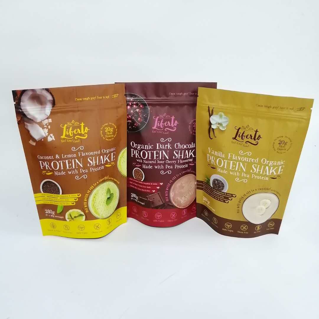 ลามิเนต VMPET อลูมิเนียมฟอยล์ยืนขึ้นถุงพลาสติก Mylar ถุงซิปกันความชื้น