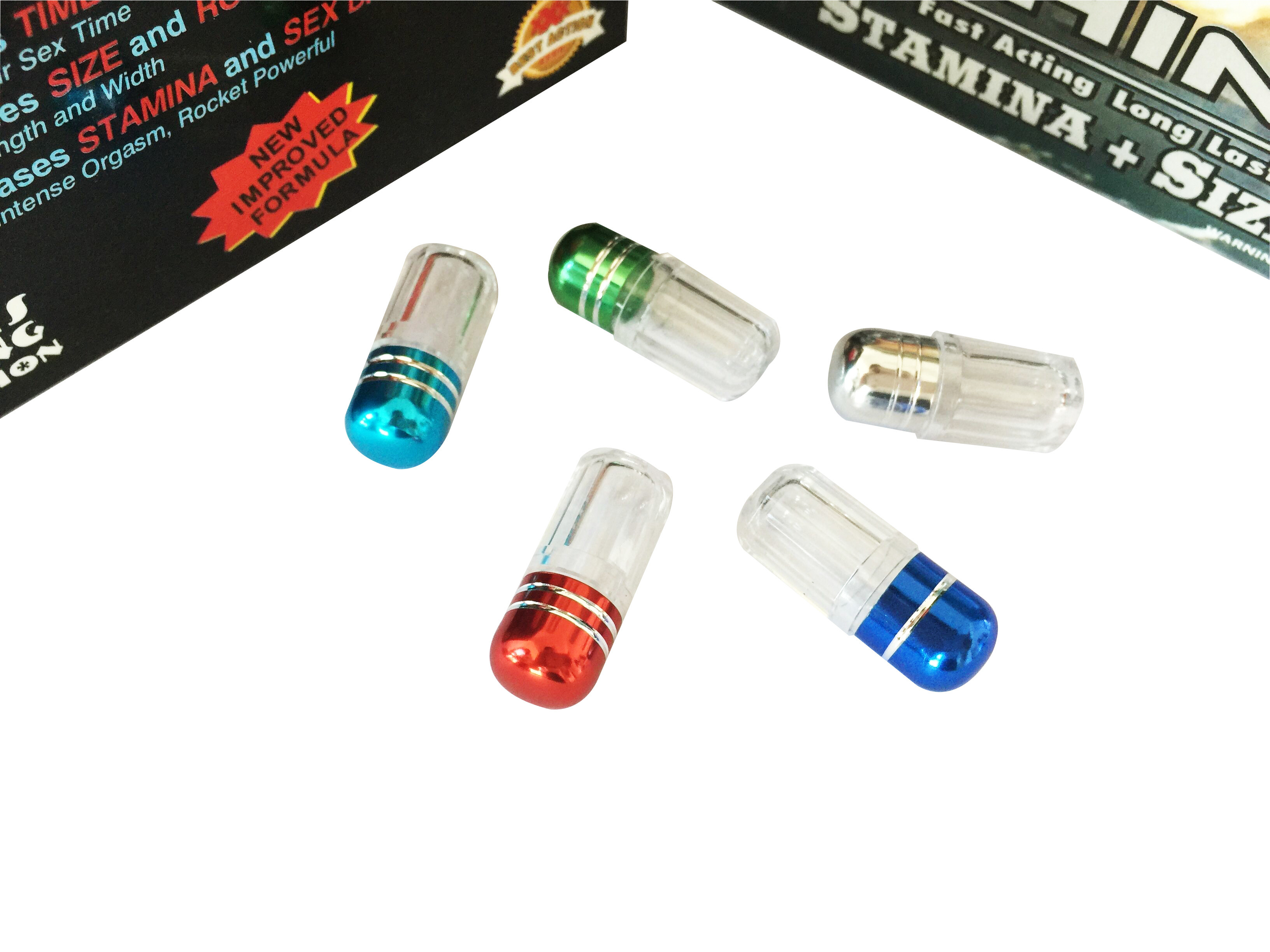 แดงแรด 69 ขยายขนาดอวัยวะเพศแคปซูลขวดกระสุน / ยาเพศขวดยาพลาสติก