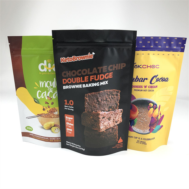 ถุงพลาสติก Zip Lock เกรดอาหารอลูมิเนียมฟอยล์ยืนขึ้นกระเป๋าพร้อมซิป