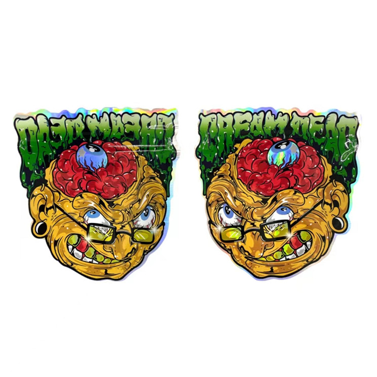 ถุง Mylar Zip Lock แบบถอดเปลี่ยนได้ไม่สม่ำเสมอ Candy Plastic Pouch