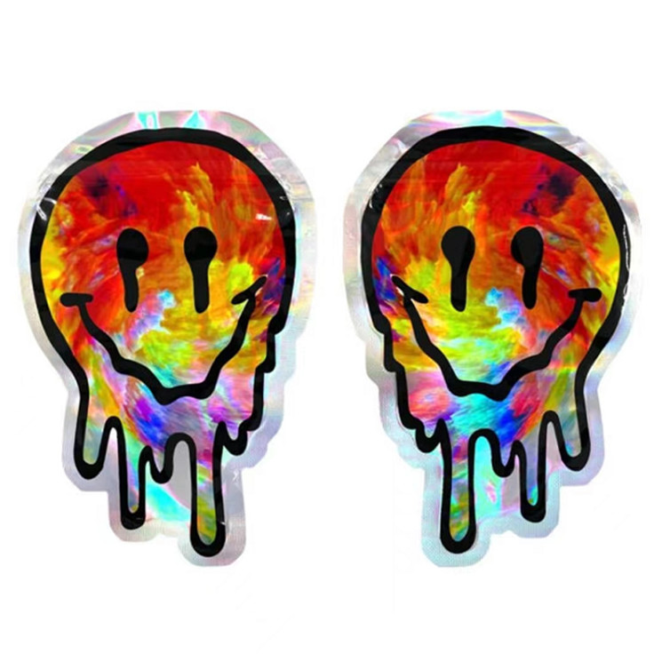 3.5g 7g Resealable Zipper Mylar บรรจุภัณฑ์อาหารรูปร่างไม่สม่ำเสมอสำหรับ Candy Cookie