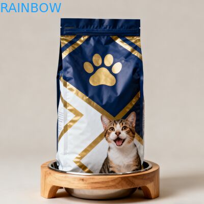 ถุงไมลาร์บรรจุอาหารสัตว์เลี้ยงแบบกำหนดเองที่ย่อยสลายได้ทางชีวภาพ ถุงซิปด้านข้างสำหรับอาหารสุนัข แมว อาหารสัตว์เลี้ยง พร้อมวาล์ว