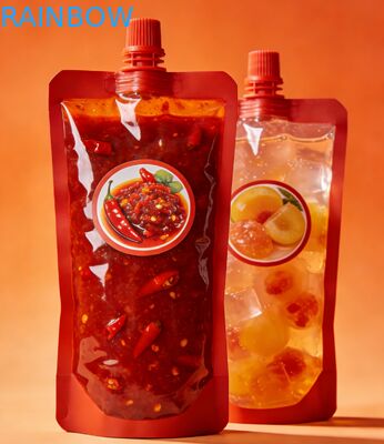 Leakproof Spout Pouch150ml 200ml 300ml Doypack เกรดอาหารซอสพริกน้ำเยลลี่อาหารเด็กกระเป๋า Stand Up spout Pouch
